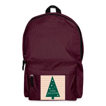 Frohe Weihnachten Weihnachtsbaum - Rucksack - Burgunderrot - Vorne