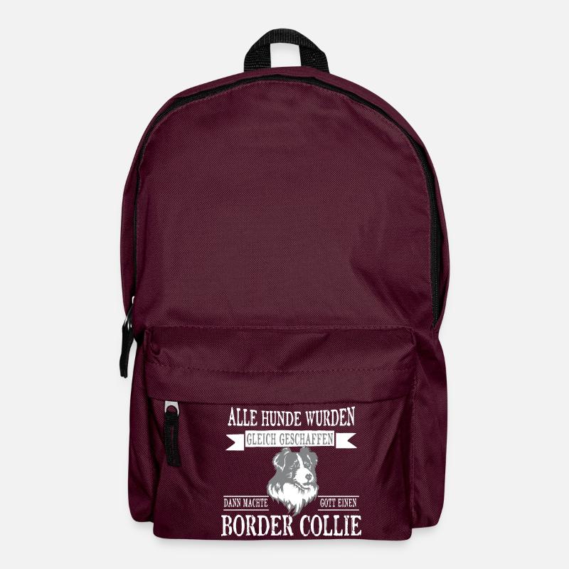 Alle Hunde Border Collie - Rucksack - Burgunderrot