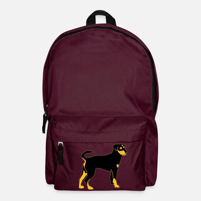 pinscher hund - Rucksack - Burgunderrot