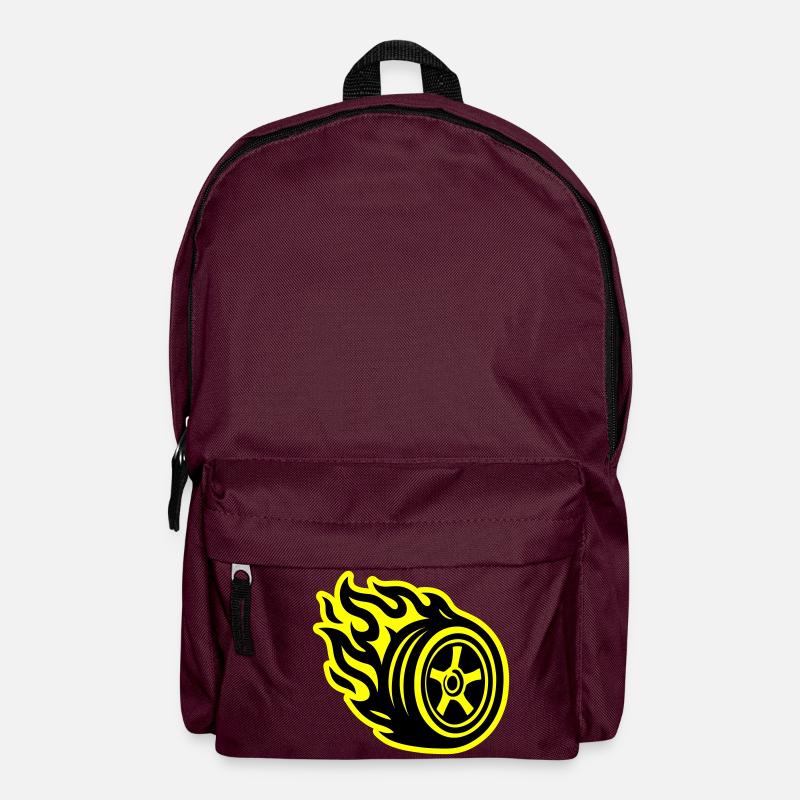 Reifen Flamme Auto - Rucksack - Burgunderrot