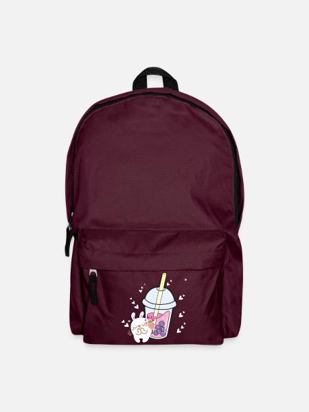 Kawaii Bubble Tea Häschen Herzchen - Rucksack - Burgunderrot