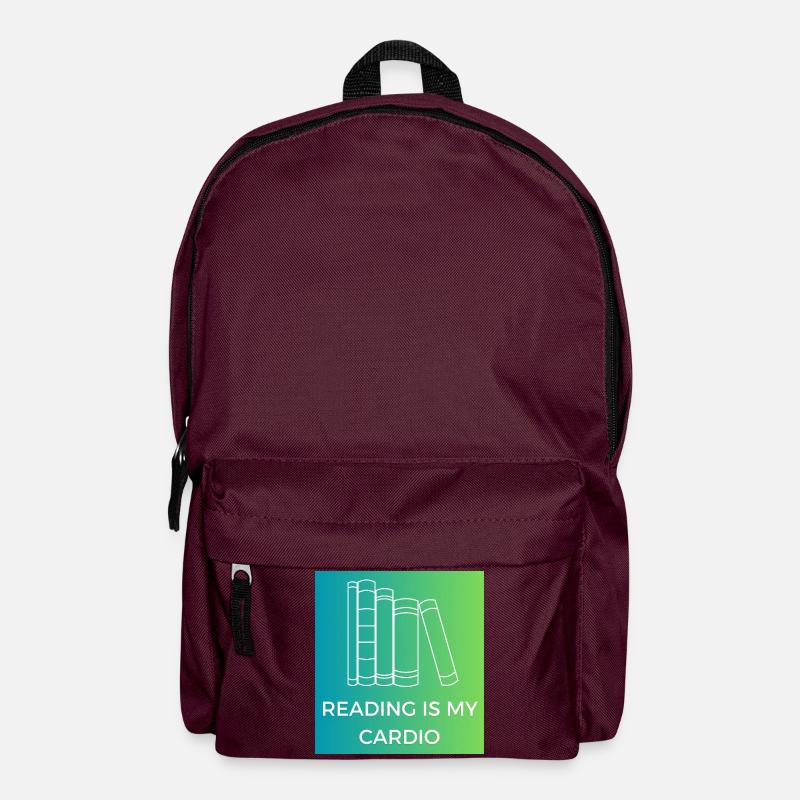 Reading is my cardio - Backpack - burgundy
