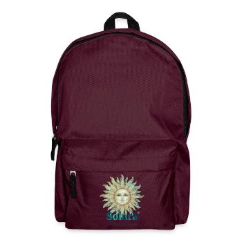 Solara Sun mit Vintage-Schrift - Rucksack - Burgunderrot - Vorne