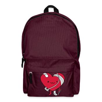 heart wounded broken patient doctored ill l - Backpack - burgundy - Front