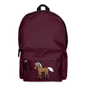 Pferd Lacht Komisch Lustige Grimasse Albern Comic - Rucksack - Burgunderrot - Vorne