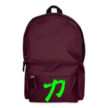 Kraft Auf Japanisch - Kanji Schriftzeichen - Rucksack - Burgunderrot - Vorne