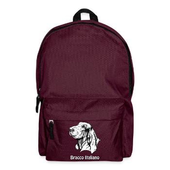 Bracco Italiano Portrait with text - Backpack - burgundy - Front
