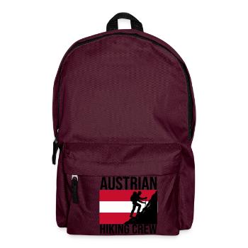 Austrian Hiking Crew Wander-Shirt - Rucksack - Burgunderrot - Vorne