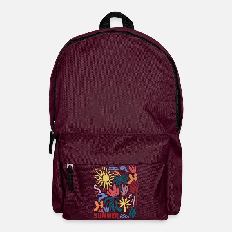 Summer tropical - Backpack - burgundy