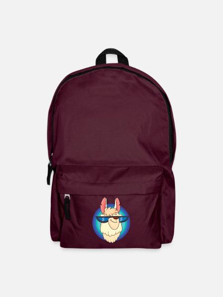 Cooles Lama mit Sonnenbrille - Rucksack - Burgunderrot