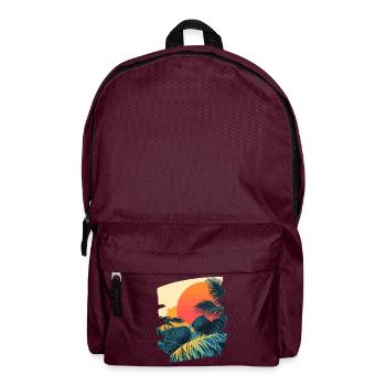 Summer Palm Tree Sunset - Backpack - burgundy - Front