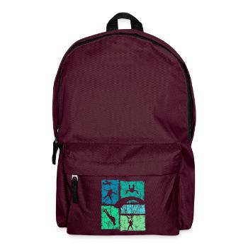 Fallschirmspringer Collage Fallschirm Extremsport - Rucksack - Burgunderrot - Vorne