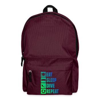 Geschenkidee für eine Freediverin mit Scuba Diving - Rucksack - Burgunderrot - Vorne