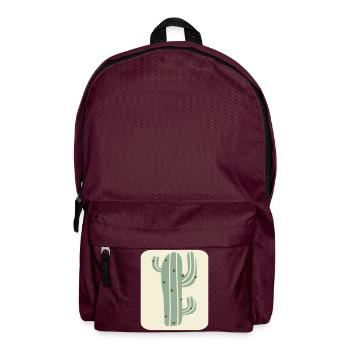 Minimalistische Kaktus Pflanze - Rucksack - Burgunderrot - Vorne