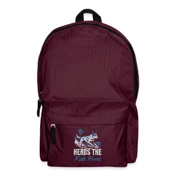 Australian Cattle Dog - Herds The Kids Home - Hund - Rucksack - Burgunderrot - Vorne