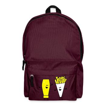 mayonnaise french fries - Backpack - burgundy - Front