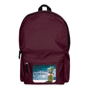 Ananas am Pool – Sommerhumor - Rucksack - Burgunderrot - Vorne