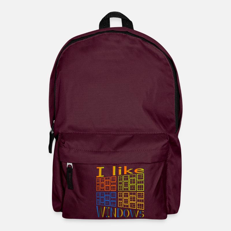 I like Windows - Backpack - burgundy