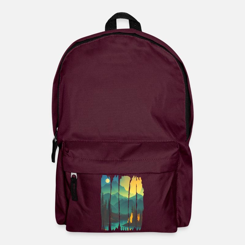 Landscape Campfire Forest - Backpack - burgundy