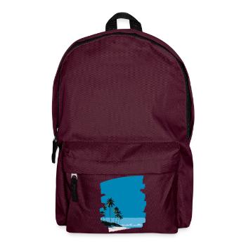 Strand Meer Palmen - Rucksack - Burgunderrot - Vorne