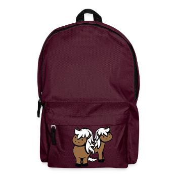2 Chevaux Homme Femme Amoureux Amis Amour Équipe - Sac à dos - bordeaux  - Devant