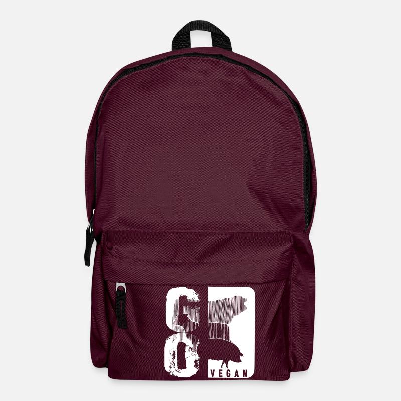 GO VEGAN - Rucksack - Burgunderrot