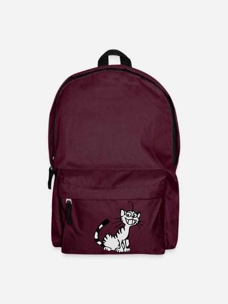 Grinsekatze - Rucksack - Burgunderrot