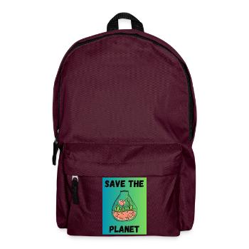 PLANET. EARTH DAY. ECOLOGY. PLANET. BIO - Backpack - burgundy - Front