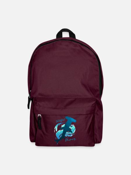 Scuba Diver Hammerhai T-Shirt Taucher Geschenk - Rucksack - Burgunderrot