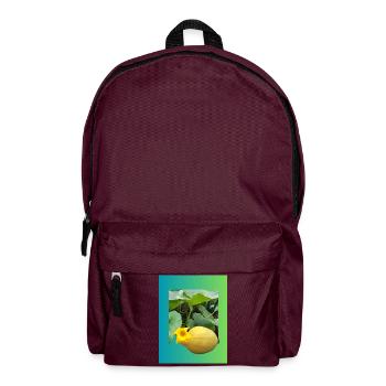 Yellow zucchini with blossom - Backpack - burgundy - Front
