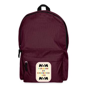 Willkommen Kindergartenkind Bagger - Rucksack - Burgunderrot - Vorne