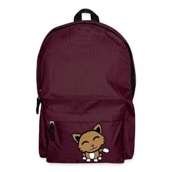 Cat Pet Animal Cute Little Kitten Friendly - Backpack - burgundy - Front