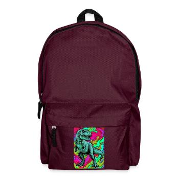 Dinosaurier - Rucksack - Burgunderrot - Vorne