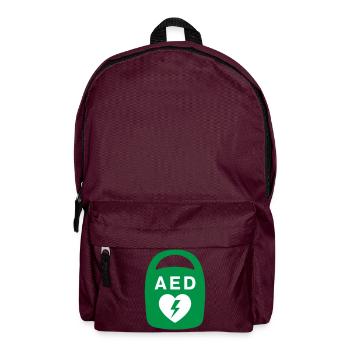 AED Heart Emergency Medical Icon - Backpack - burgundy - Front