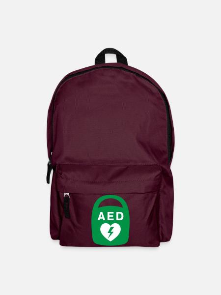 AED-Herznotfall-Medizin-Symbol - Rucksack - Burgunderrot
