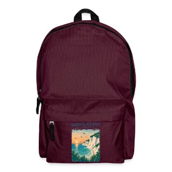 Møns Klint Dänemark Kreidefelsen Ostsee Retro - Rucksack - Burgunderrot - Vorne