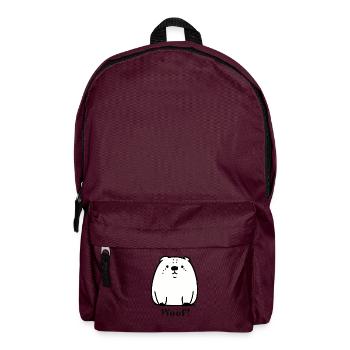Woof: Cartoon Dog - Backpack - burgundy - Front
