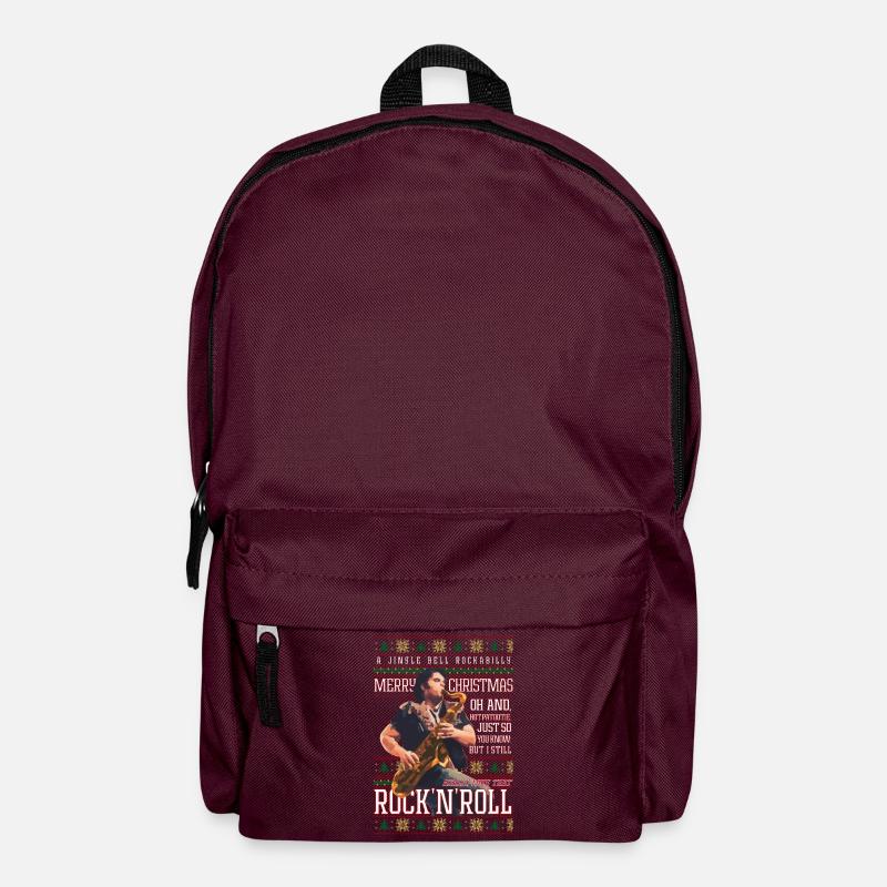 Rockabilly-Weihnachts-Rock'n'Roll-Hässlicher Weihnachtspullover - Rucksack - Burgunderrot