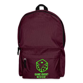 GAME OVER? - NEVER! - Rucksack - Burgunderrot - Vorne