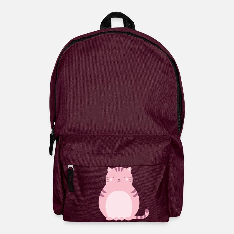 Pink cat - Backpack - burgundy