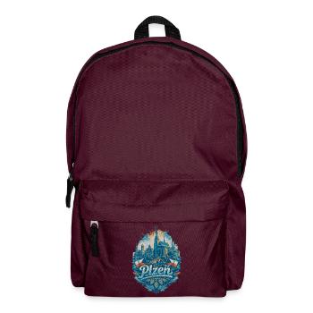 Plzeň Skyline – Stolz & Heimat Pilsen Design - Rucksack - Burgunderrot - Vorne