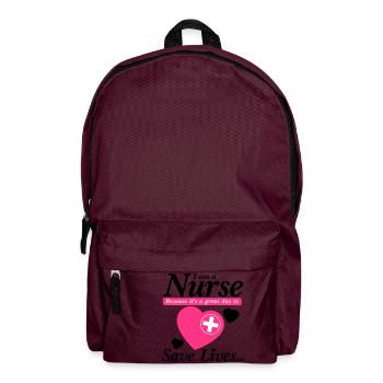 Nurse Save Lives Black Pink - Backpack - burgundy - Front