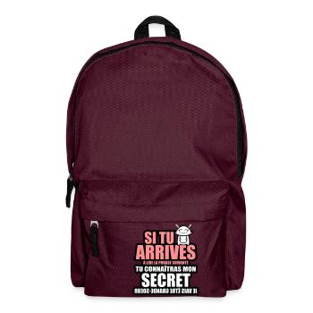 tu connaîtras mon secret je vais être grande-soeur - Sac à dos - bordeaux  - Devant
