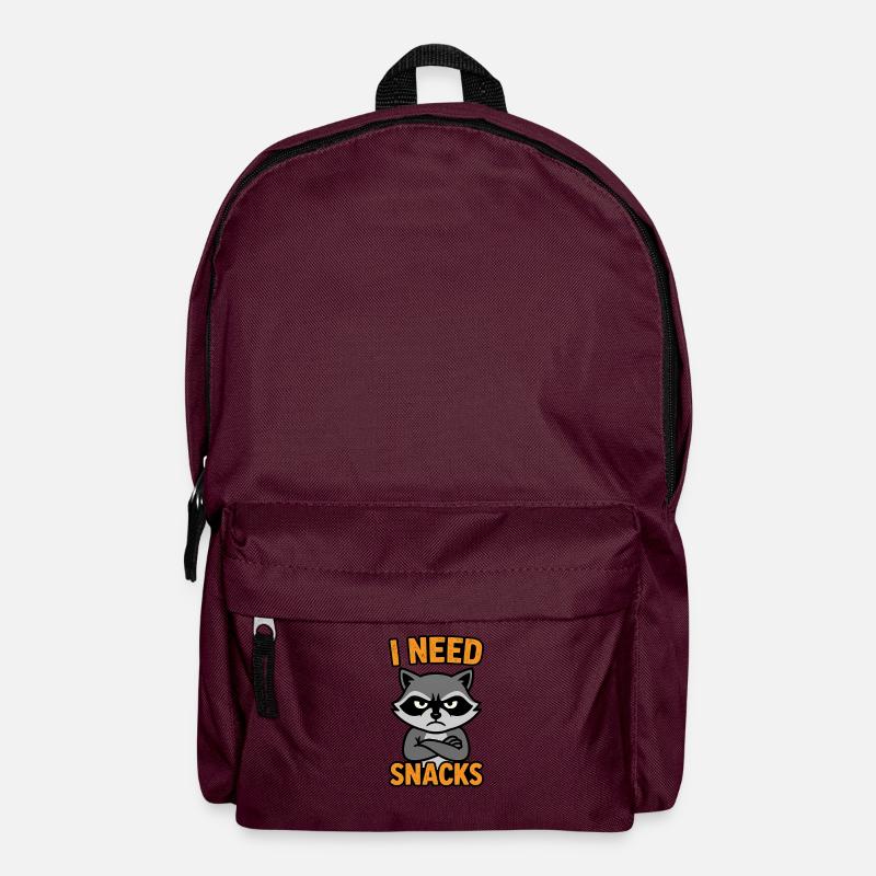 Grummelnder Waschbär I need Snacks - Rucksack - Burgunderrot