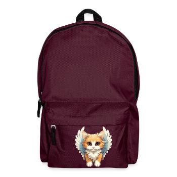 Süße Kawaii Engel-Katze, Niedliches und - Rucksack - Burgunderrot - Vorne