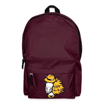 cheval homme chapeau costume cravate détective garçon cool - Sac à dos - bordeaux  - Devant