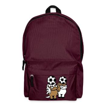 Horses Soccer Team Ball Game Header Club Fan - Backpack - burgundy - Front