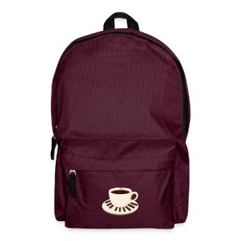 Kaffee, Musik und Klavier - Rucksack - Burgunderrot - Vorne