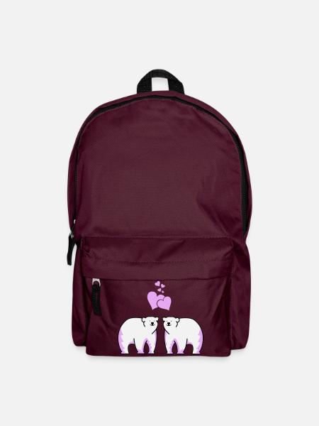 Ours polaires amoureux - Sac à dos - bordeaux 