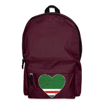 Chechnya Flag Heart Used - Backpack - burgundy - Front